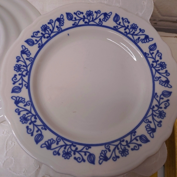 1960s Homer Laughlin China American Rose Country Blue Salad Plates-Set of 2 - Picture 4 of 13